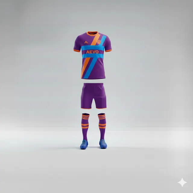 Motif de maillot examiné avec écusson et couleurs