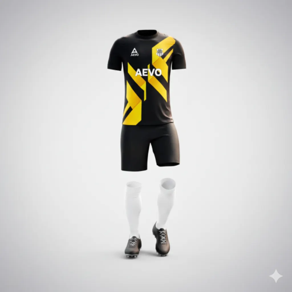 A club coordinator gathers garment quantities, colour references and design notes before requesting a football kit quote