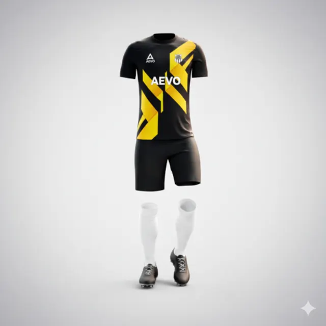 A club coordinator gathers garment quantities, colour references and design notes before requesting a football kit quote